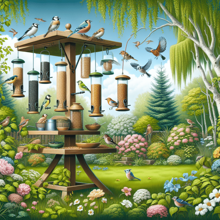 Backyard Bird Table with Feeders